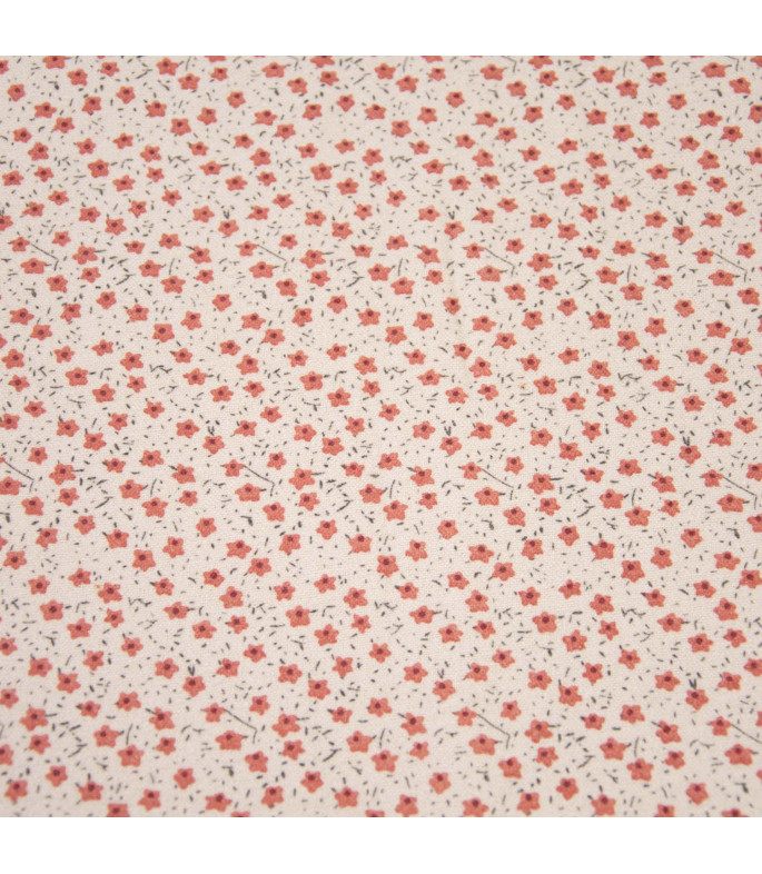 Tela franela algodón flores camelia
