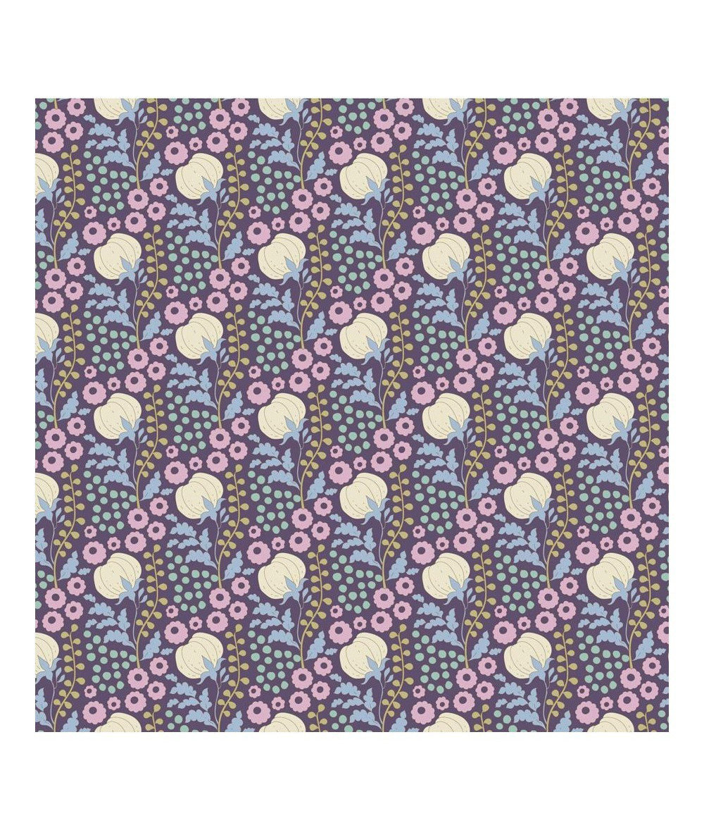 Tela tilda colección Sanctuary Cottonfield eggplant