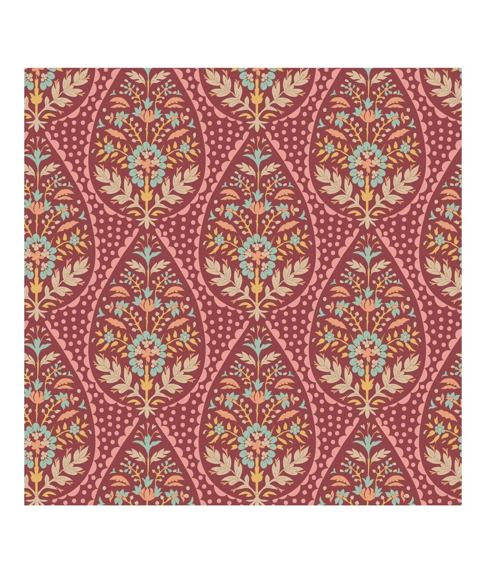 Tela tilda colección Sanctuary adina maroon