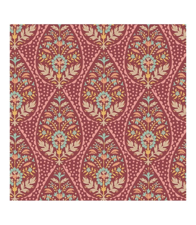 Tela tilda colección Sanctuary adina maroon