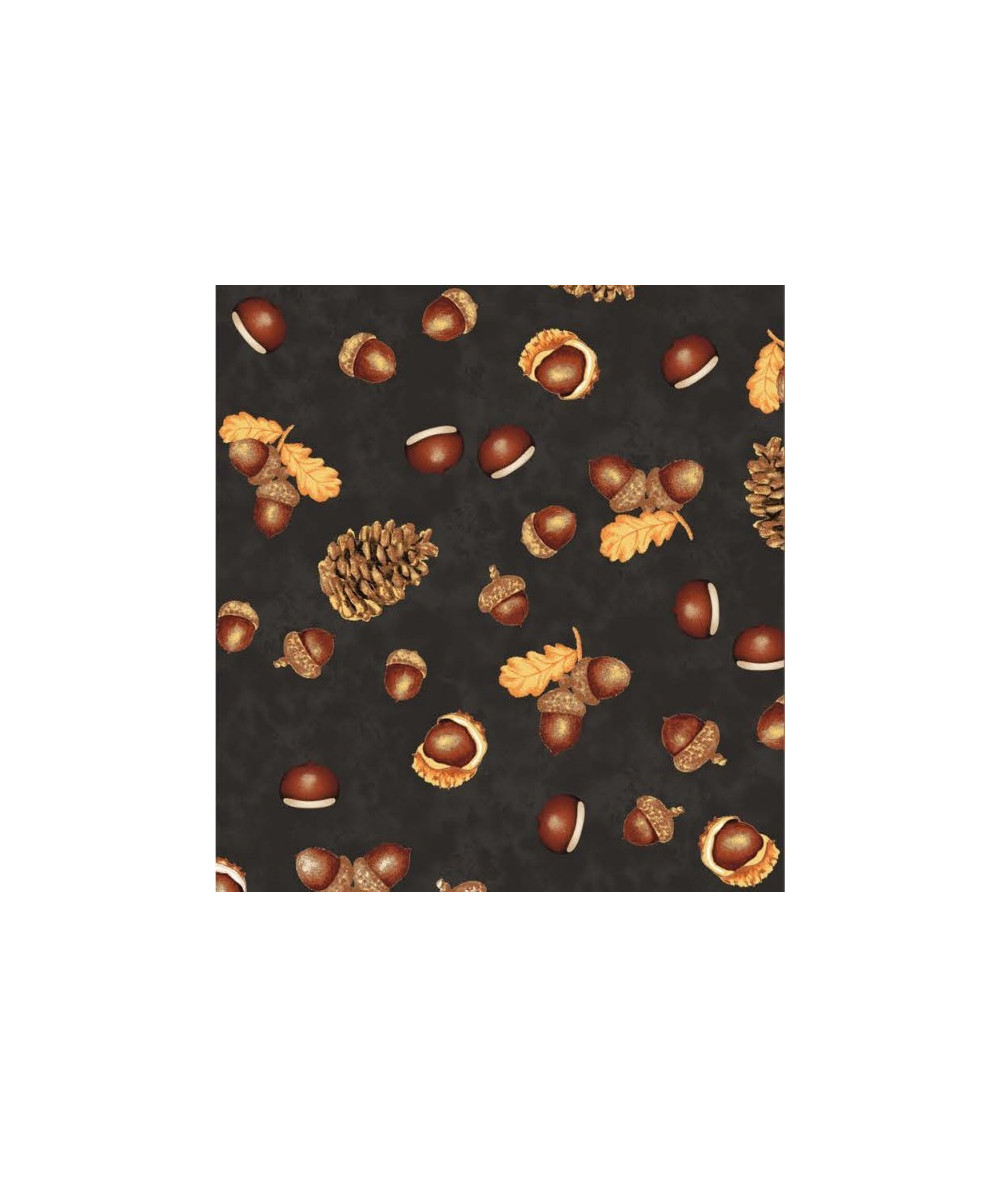 Tela Colección Foliage & Fur Coats Acorns and Cones