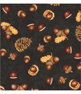 Tela Colección Foliage & Fur Coats Acorns and Cones