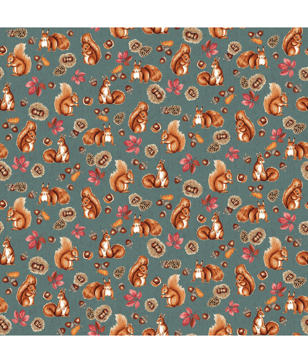 Tela Colección Foliage & Fur Coats Squirrels