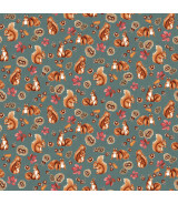 Tela Colección Foliage & Fur Coats Squirrels