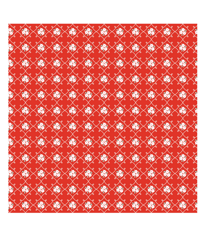 Tela Colección Market Day Rosie Fence Red