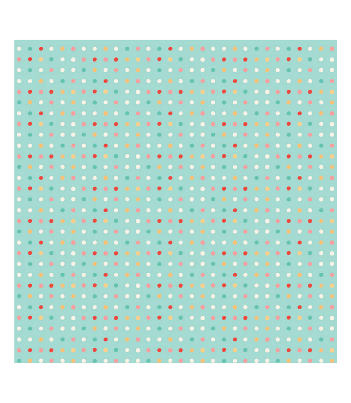 Tela Colección Mushroom blooms Polkie Dots Teal