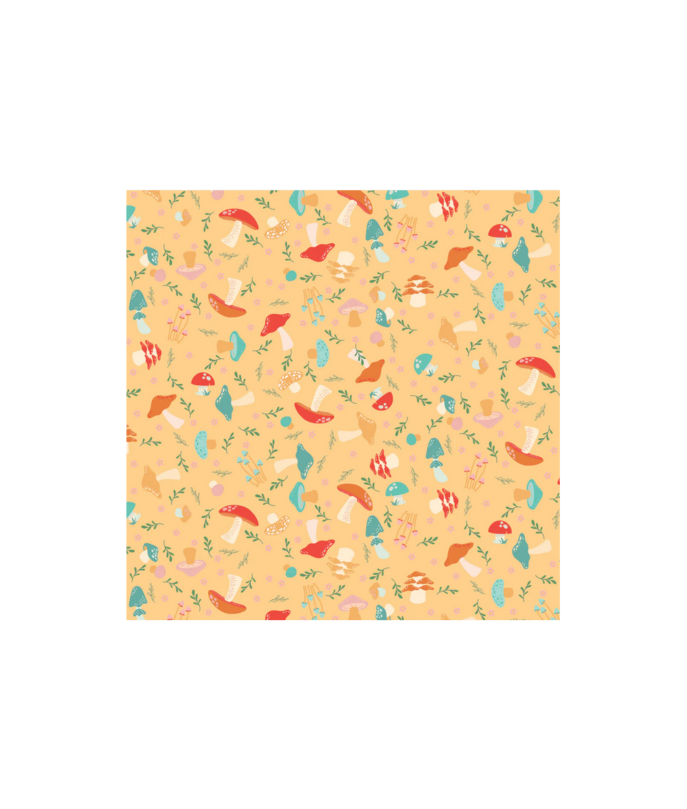 Tela Colección Mushroom blooms Schroomies Yellow