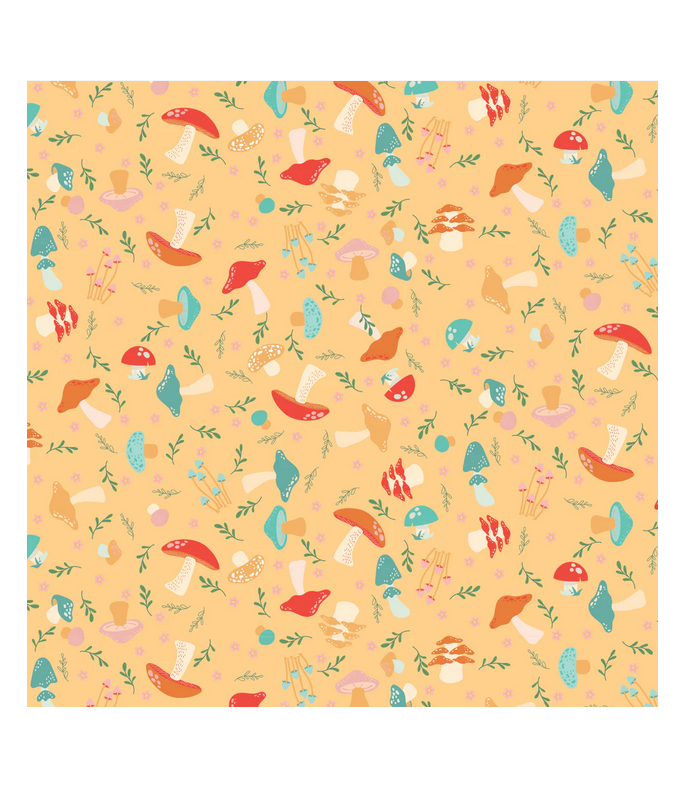 Tela Colección Mushroom blooms Schroomies Yellow