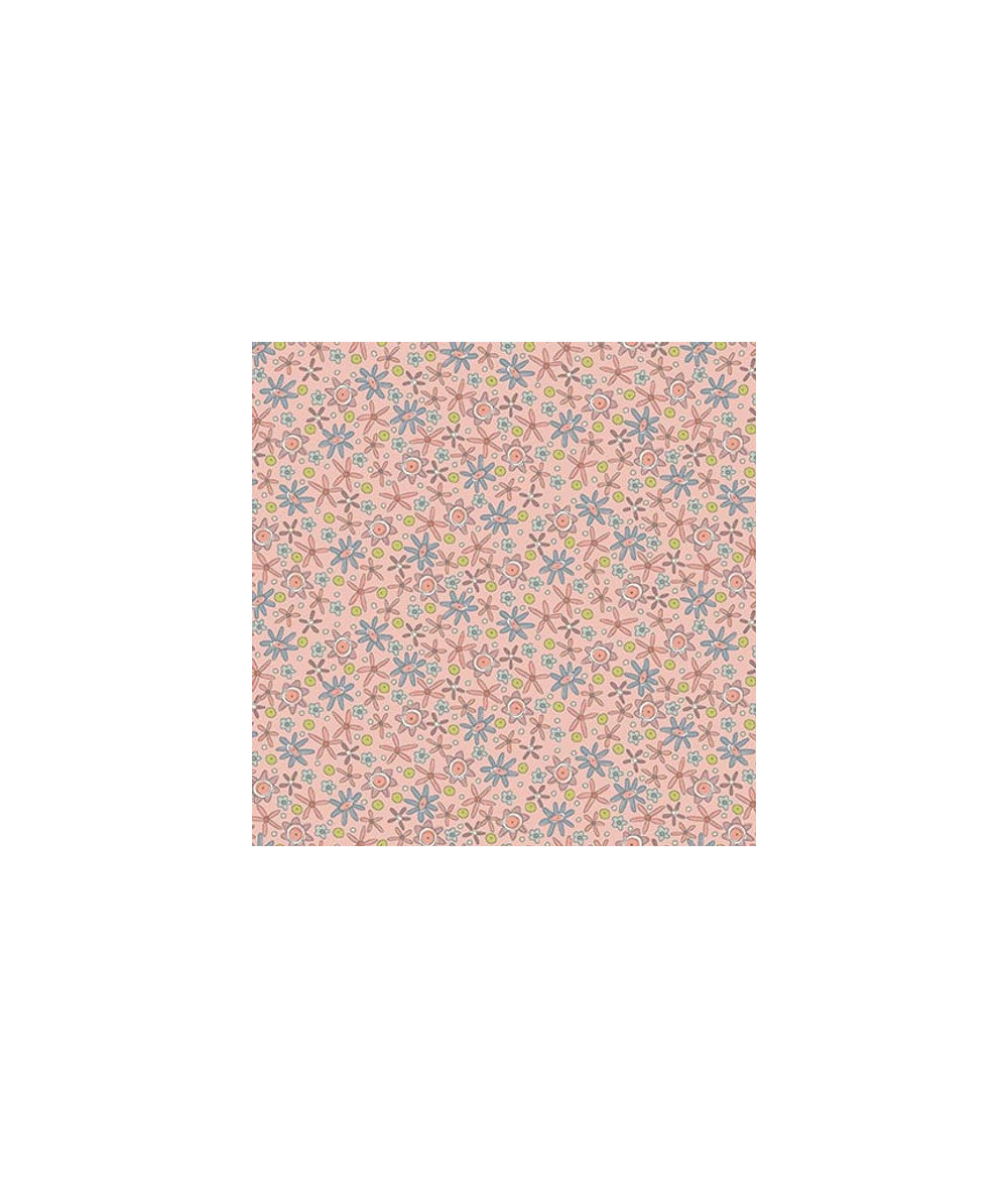Tela Coleccion Simply Be Pink-Blue Flowers