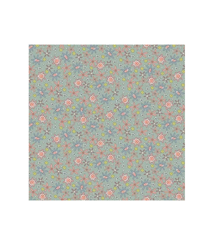 Tela Coleccion Simply Be Blue Flowers