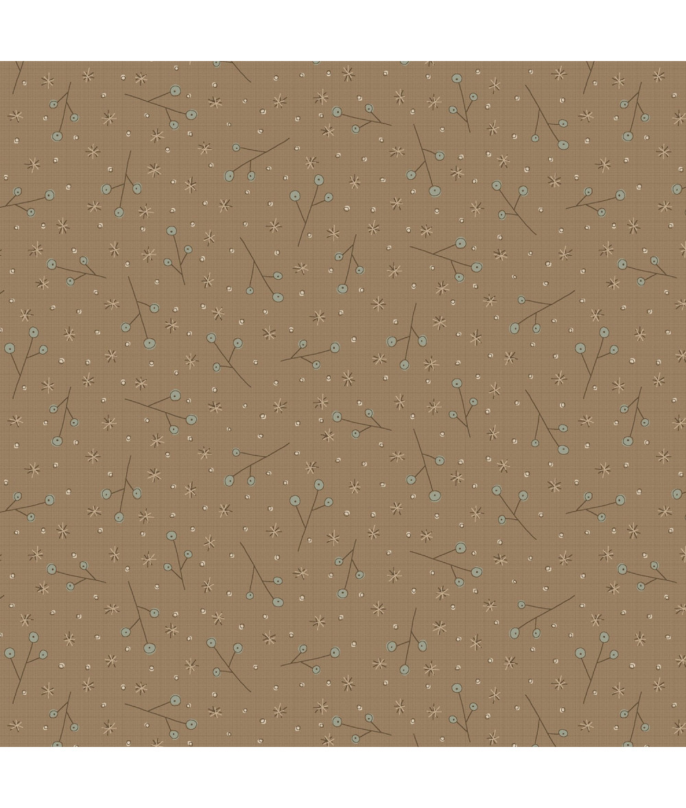 Tela Colección Down Tinsel Berry Stalks Brown