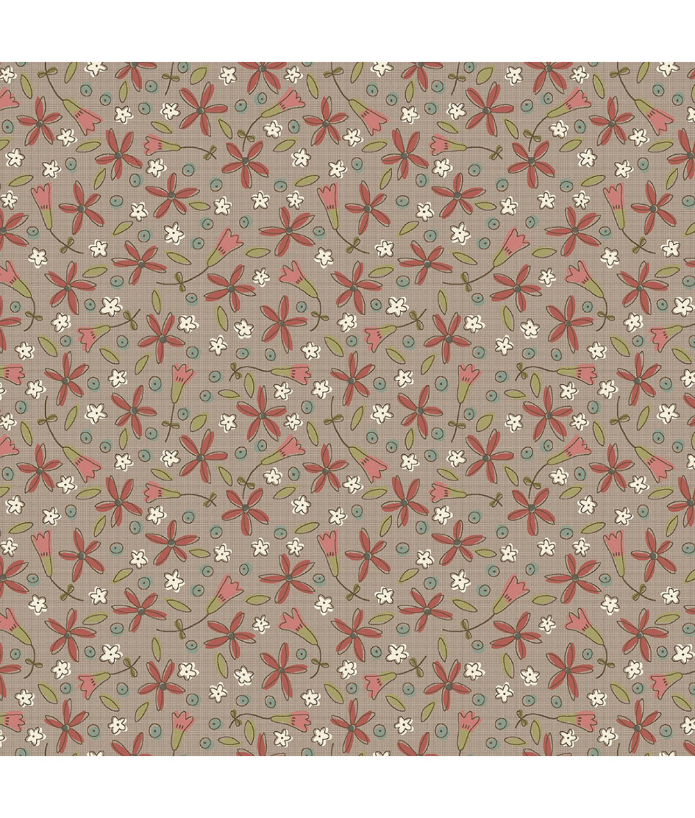 Tela Colección Down Tinsel Poinsettias Grey