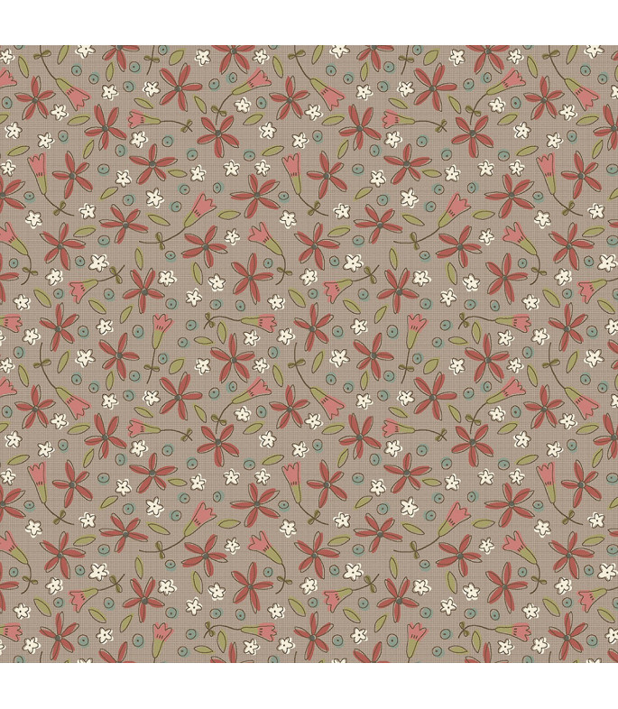 Tela Colección Down Tinsel Poinsettias Grey