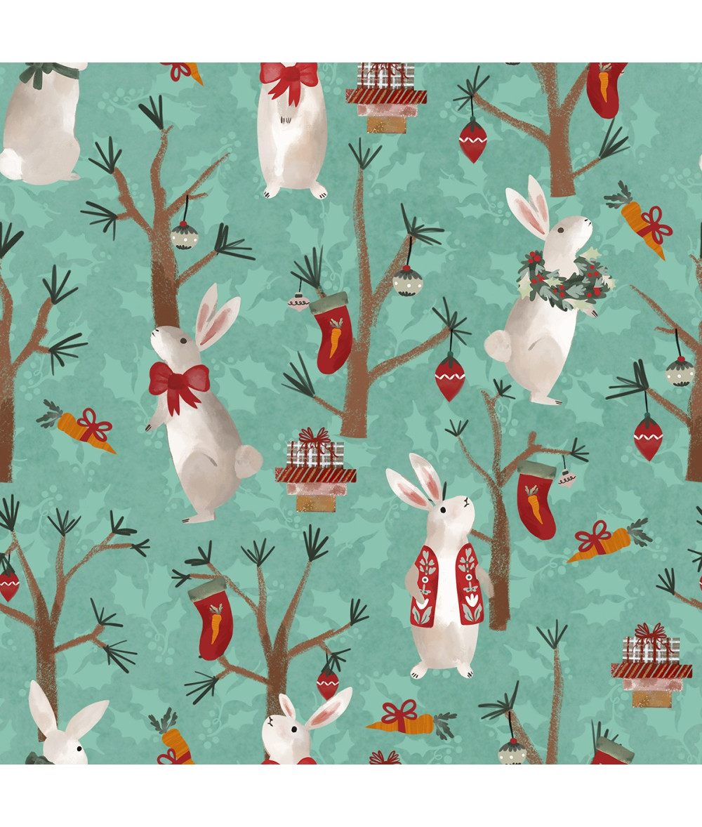 Tela Colección Glad Tidings Christmas Rabbit