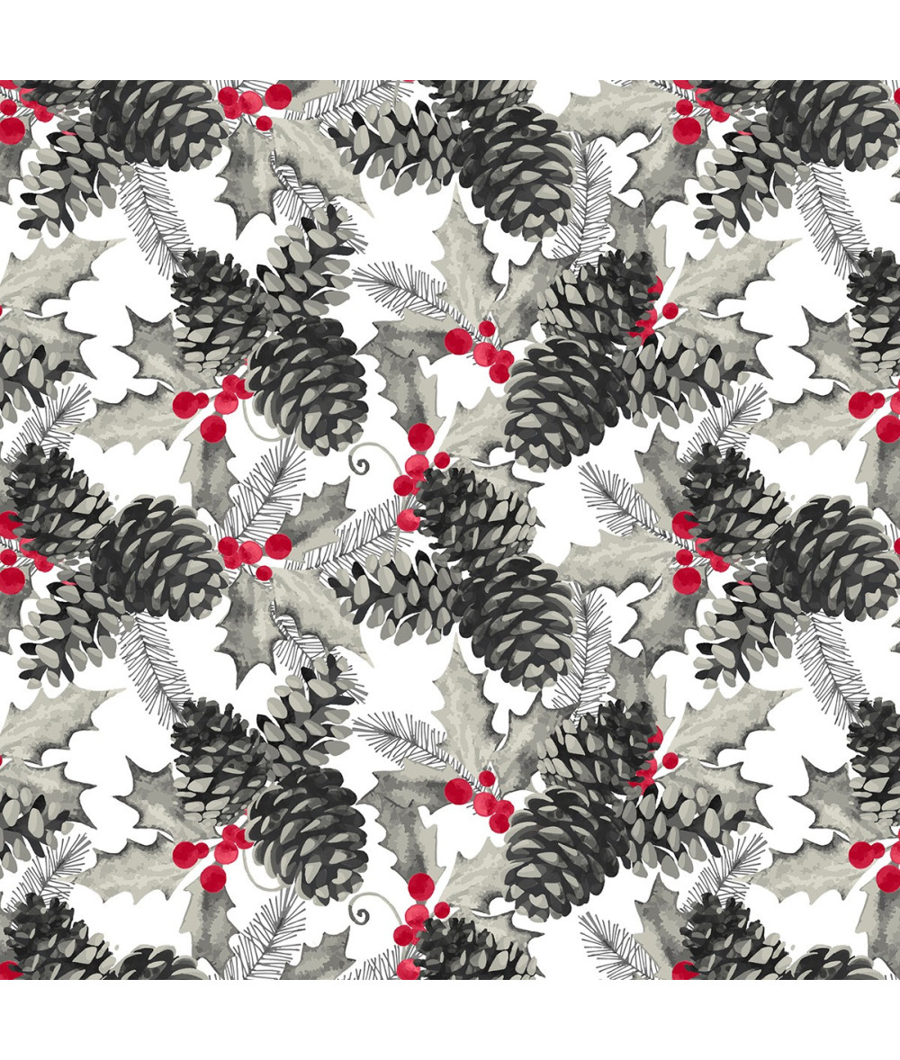 Tela Colección Holiday style Pines Cones