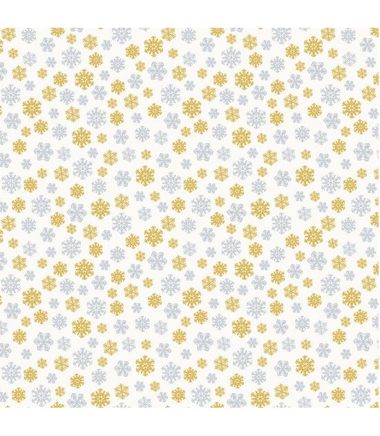 
                                                                                            Tela Colección Holiday Twinkle Snowflakes White/Gold/Silver
                                                                                    