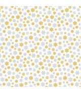 Tela Colección Holiday Twinkle Snowflakes White/Gold/Silver