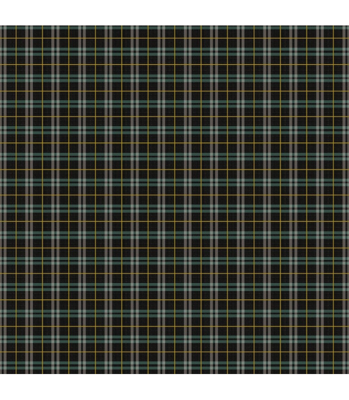 Tela colección Winter Dreams Gingham Black Metallic