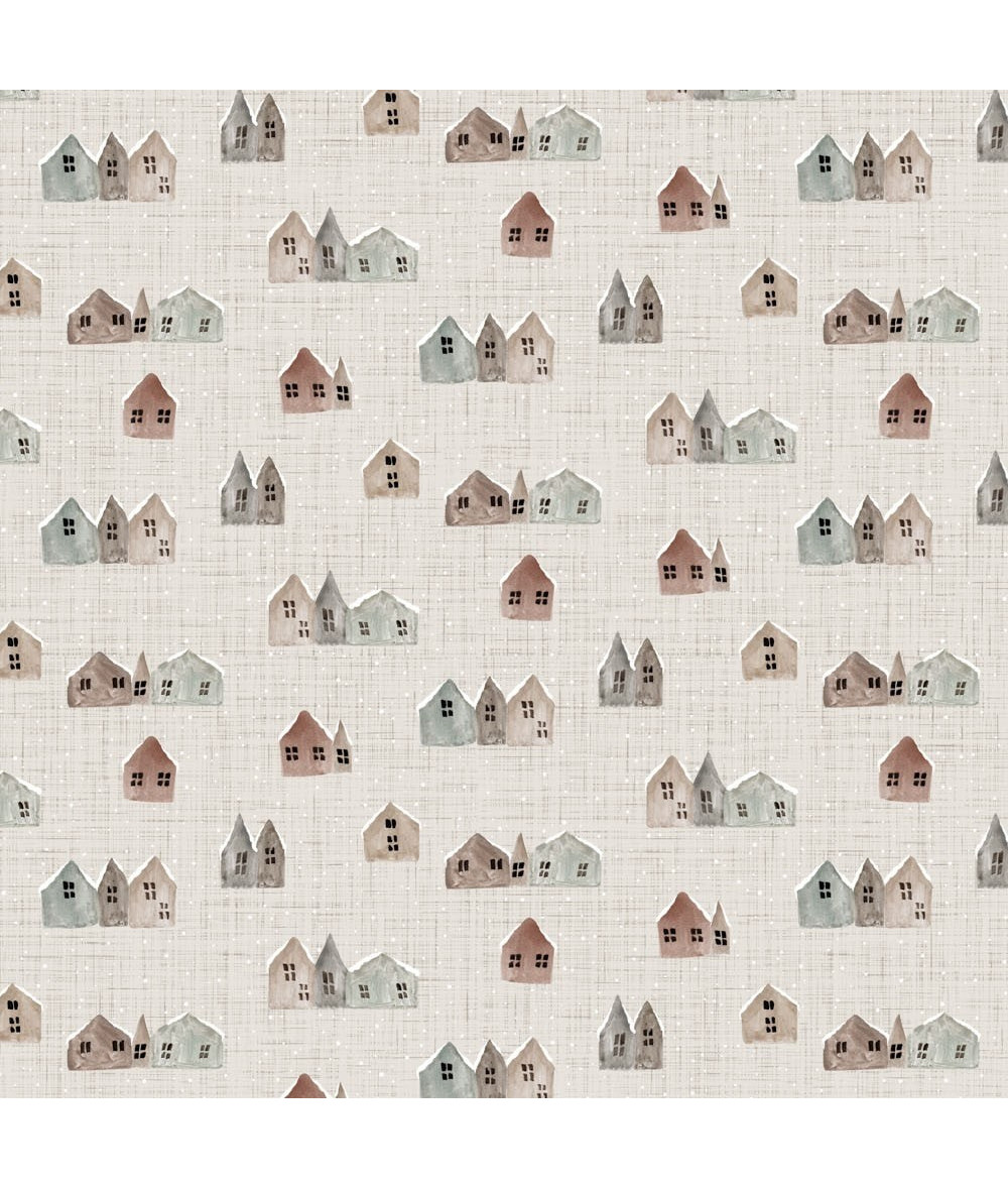 Tela colección Winter Dreams Houses Taupe