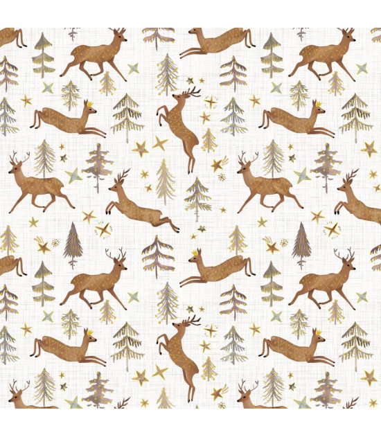 
                                                                                            Tela colección Winter Dreams Stags White Metallics
                                                                                    