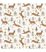Tela colección Winter Dreams Stags White Metallics