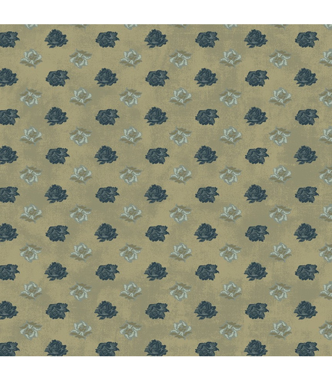 Tela Colección Garden Taupe Rose Head
