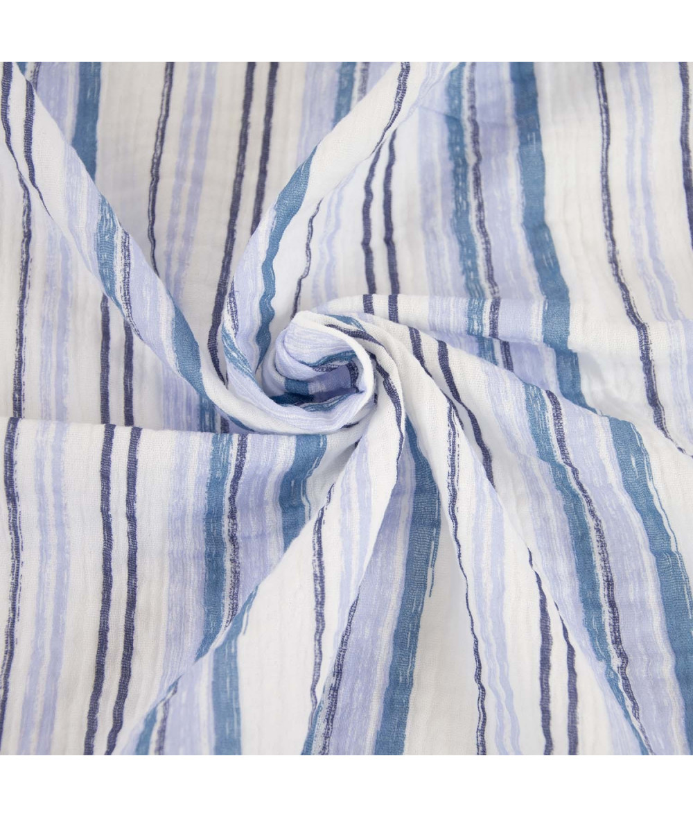 Tela muselina Blue Jeans Stripes