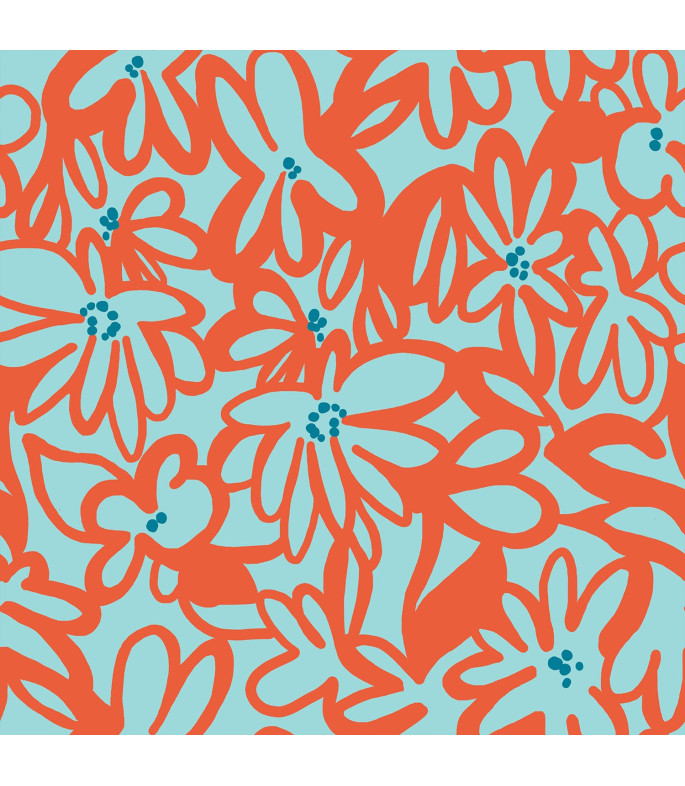 Tela Baño Estampada Tiare Turquoise