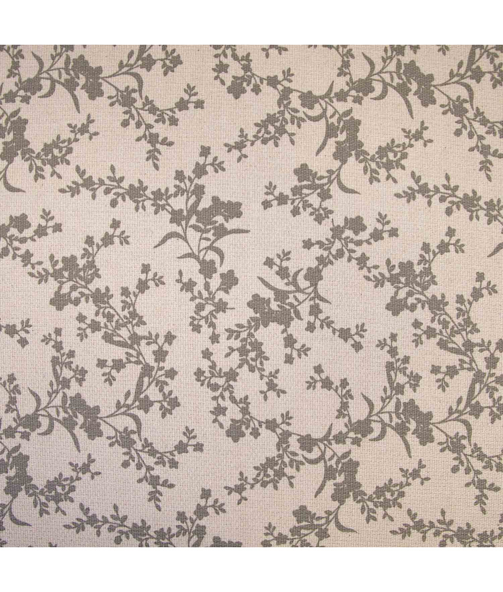 Tela loneta lino y algodón de flores