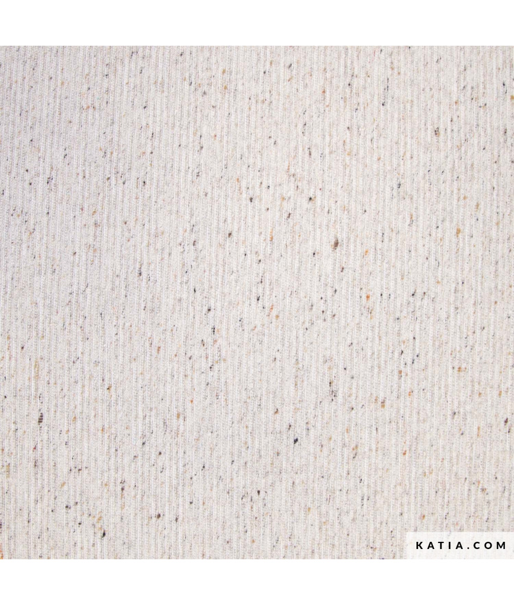 Tela loneta reciclada efecto Tweed en color crudo
