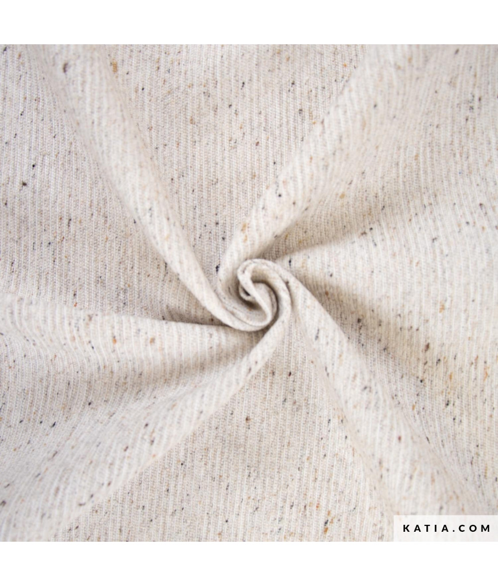 Tela loneta reciclada efecto Tweed en color crudo