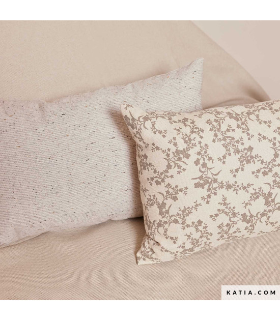 Tela loneta reciclada efecto Tweed en color crudo