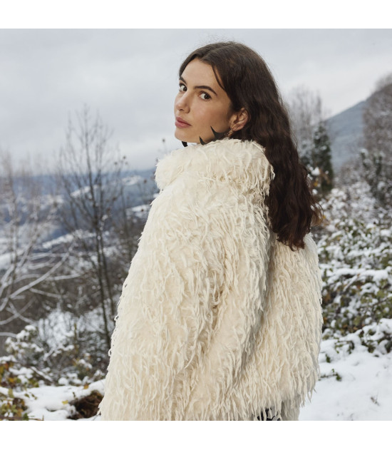 Tela pelo vegano Feather Hair Ivory