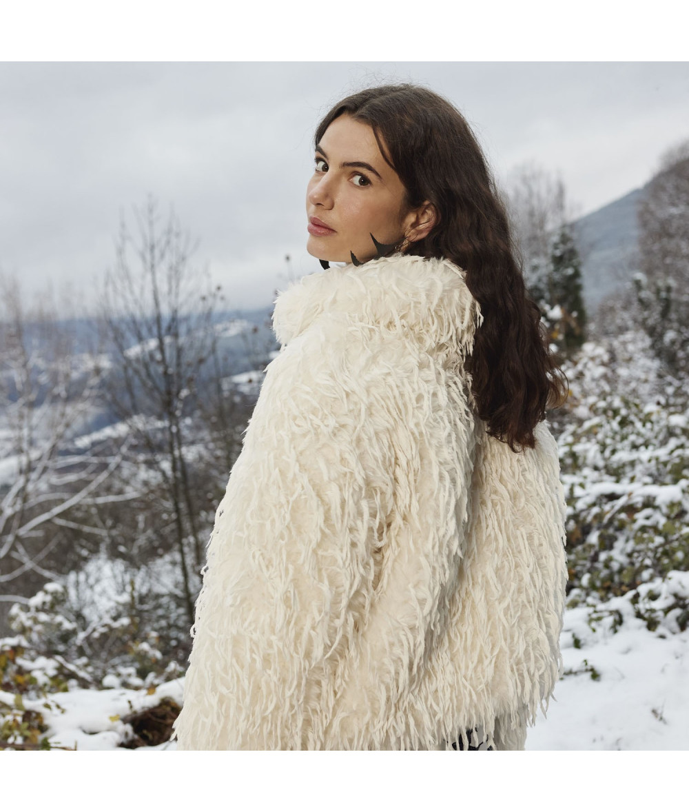 Tela pelo vegano Feather Hair Ivory
