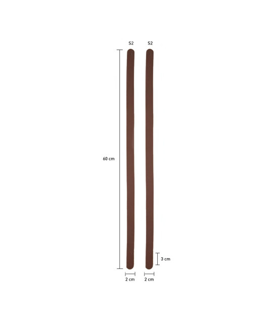 Asas 60cm negras y marrones