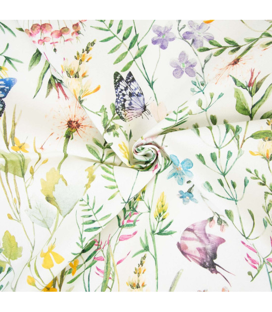 Tela Canvas Panama Print Butterfly & Dandelion