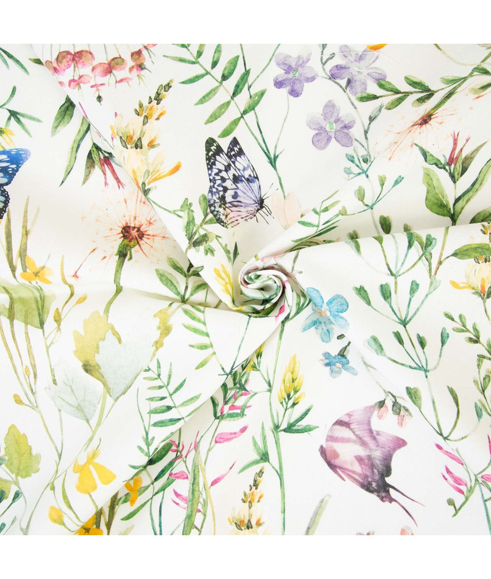 Tela Canvas Panama Print Butterfly & Dandelion
