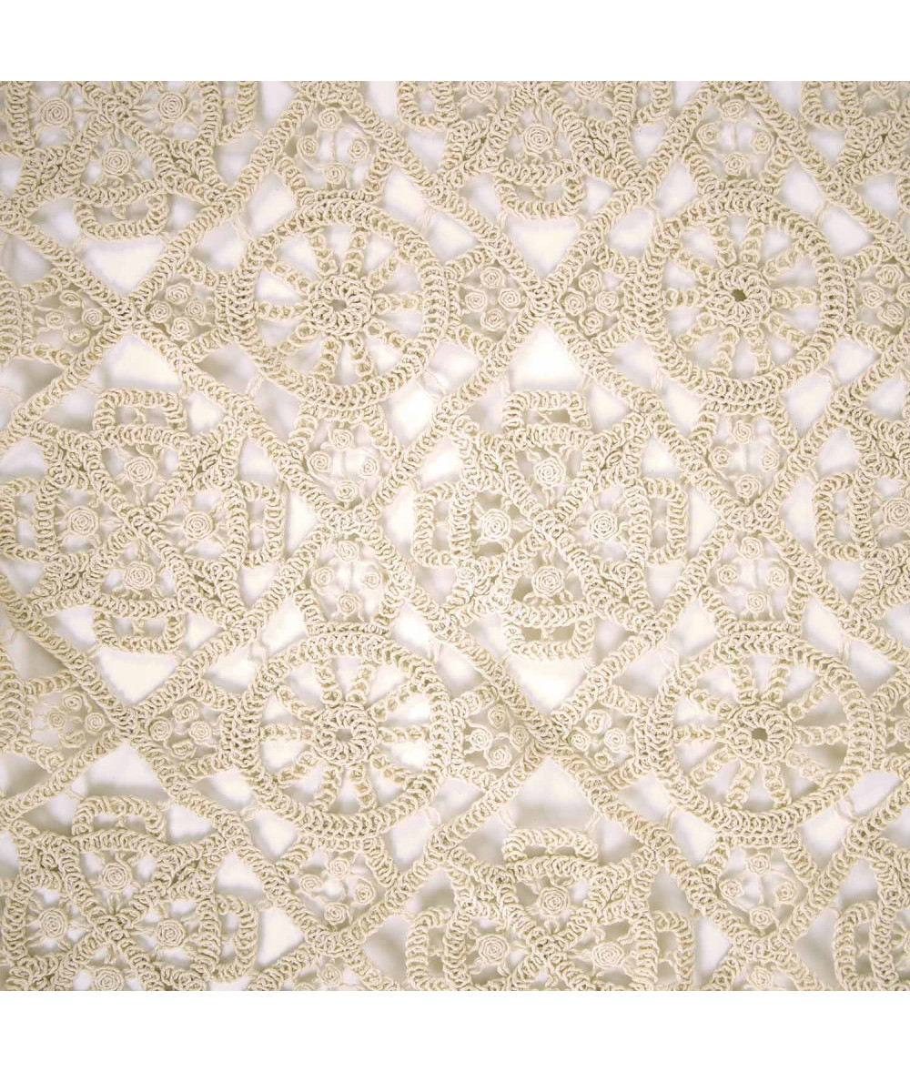 Tela de encaje Crochet con diseño circular