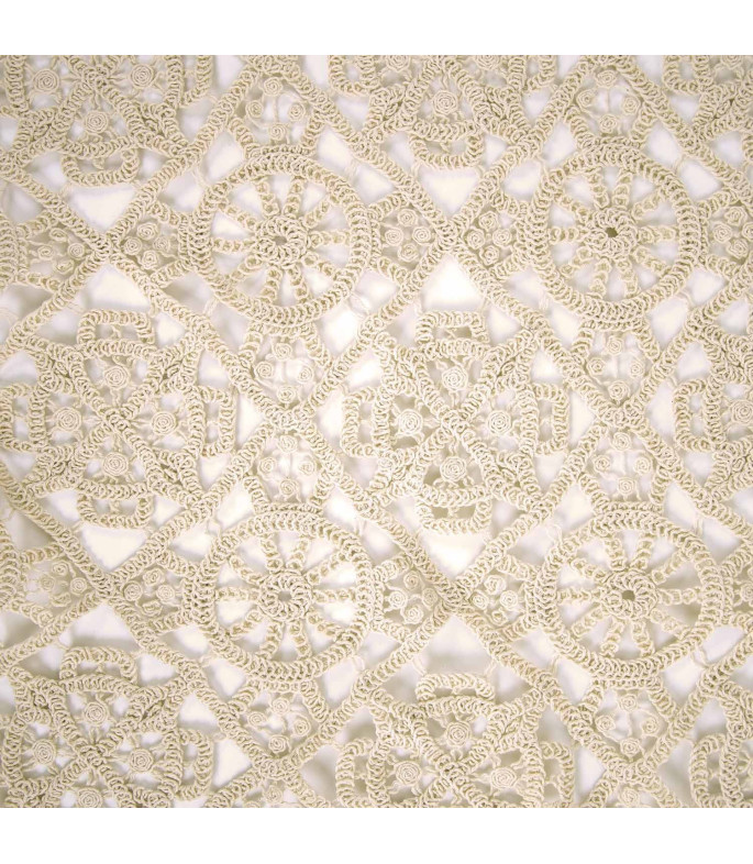 Tela de encaje Crochet con diseño circular