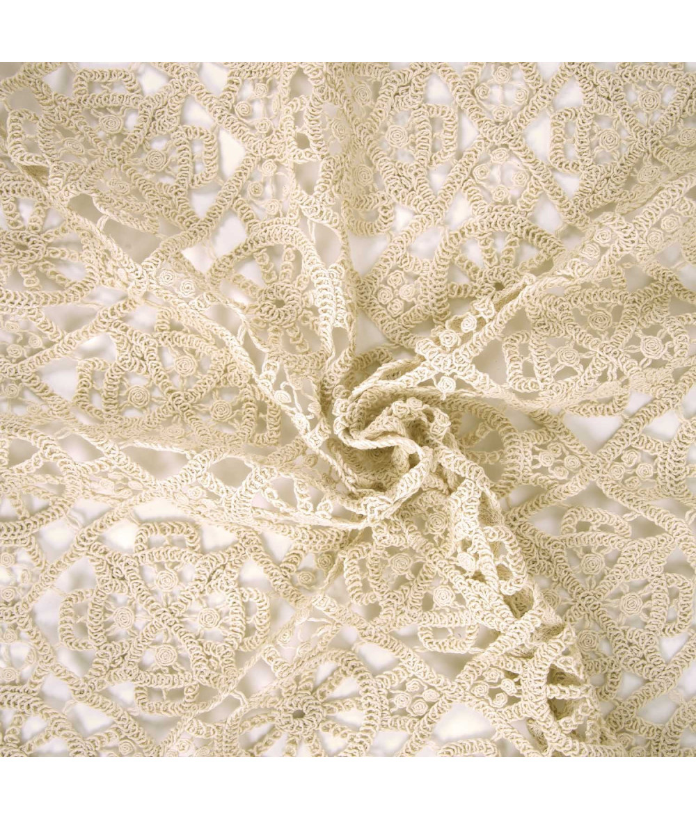 Tela de encaje Crochet con diseño circular
