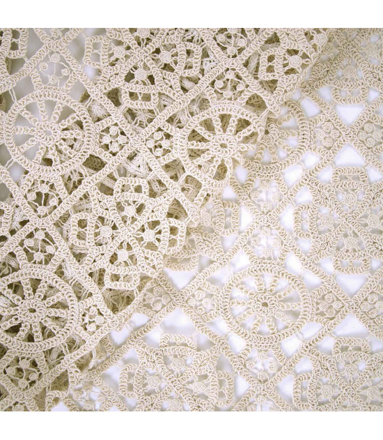 Tela de encaje Crochet con diseño circular
