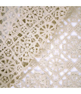 Tela de encaje Crochet con diseño circular
