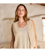 Tela de encaje Crochet con diseño circular