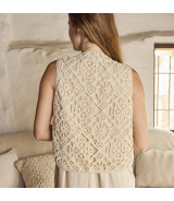 Tela de encaje Crochet con diseño circular