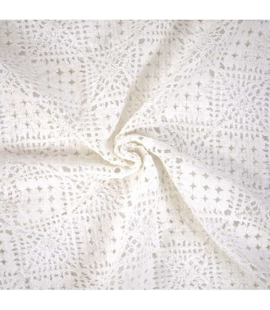 
                                                                                            Tela de encaje Crochet con diseño cuadrado
                                                                                    