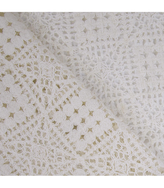 Tela de encaje Crochet con diseño cuadrado