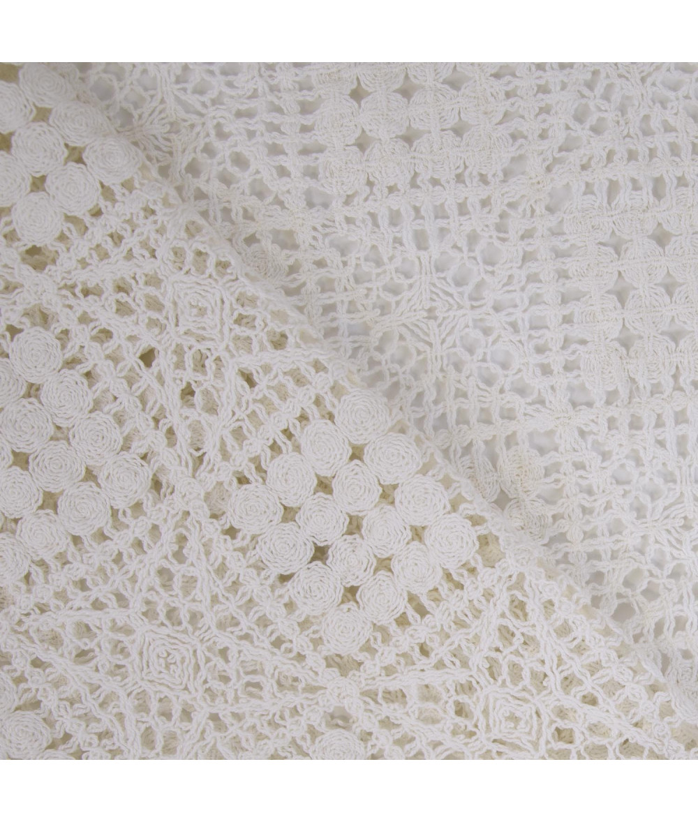 Tela de encaje Crochet con diseño cuadrado