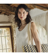 Tela de encaje Crochet con diseño cuadrado