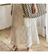 Tela de encaje Crochet con diseño cuadrado