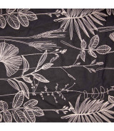 Tela Voile de algodón negro con bordado beige - Agotado